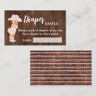 Kleine Cowgirl Diaper Raffle Ticket Baby Dusche