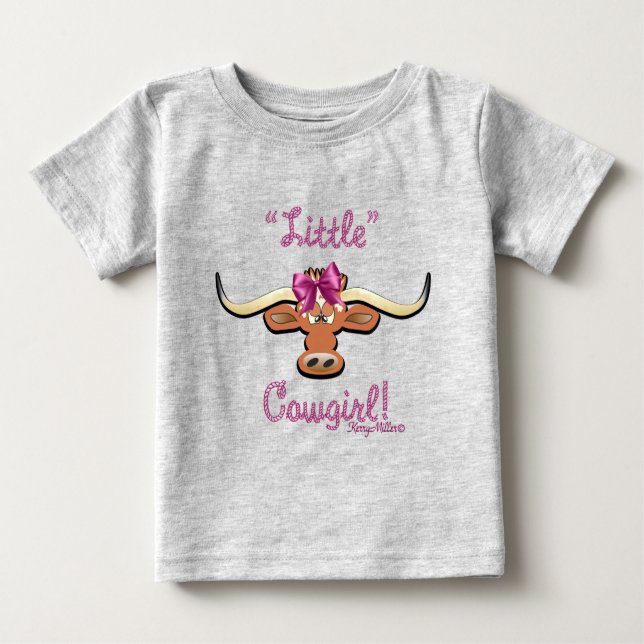 Kleine Cowgirl, einsame Kuh Baby T-shirt (Vorderseite)