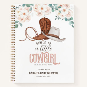 Kleine Cowgirl Florales Gästebuch für Baby Shower Notizbuch