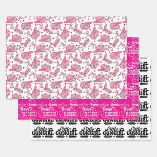 Kleine Cowgirl Geschenkpapier Set