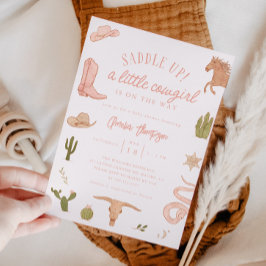 Kleine Cowgirl Girl Babydusche Einladung