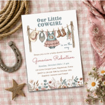 Kleine Cowgirl ist auf dem Weg Vintage Baby Shower