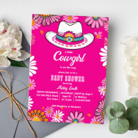 Kleine Cowgirl rosa Retro gibt die Babydusche