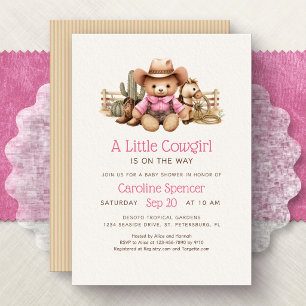 Kleine Cowgirl Rosa Western-Baby-Party Einladung