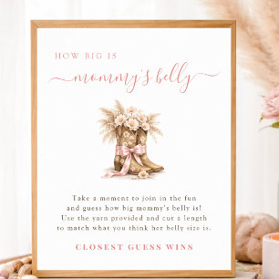 Kleine Cowgirl-Spiele Wie groß ist Mamas Bauch Sch Poster