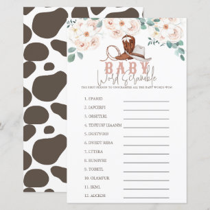 Kleine Cowgirl Western Blumen Baby Wortvertauschun