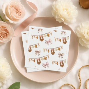 Kleine Cowgirl Western-Kleidung Babyparty Serviette