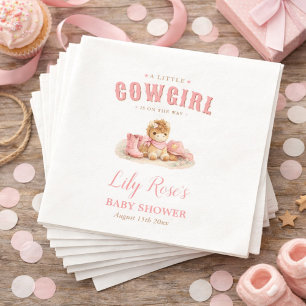 Kleine Cowgirl Western-Mädchen-Baby-Party Serviette