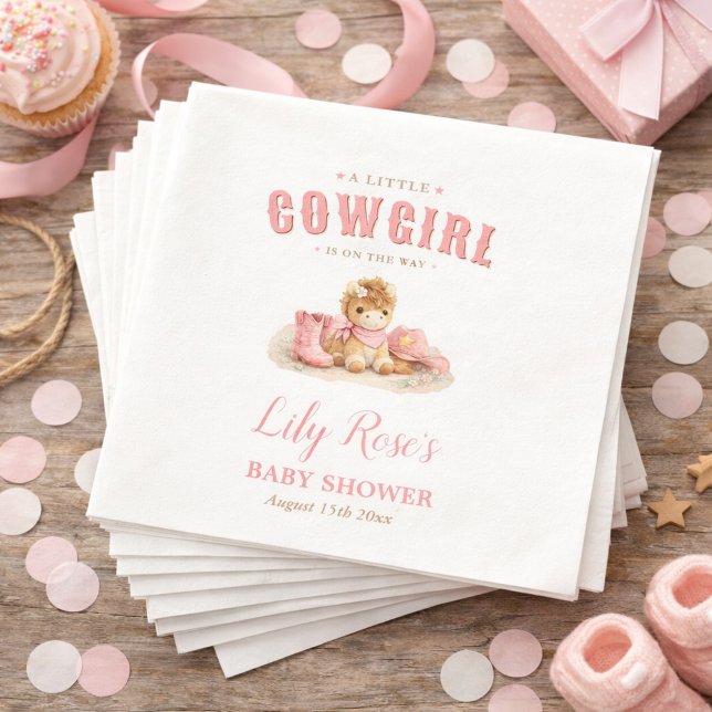 Kleine Cowgirl Western-Mädchen-Baby-Party Serviette (Von Creator hochgeladen)