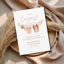 Kleine Cowgirl Western Wäscheleine Baby Shower