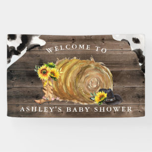 Kleine Cowgirl Willkommen zur Western-Babyparty Banner