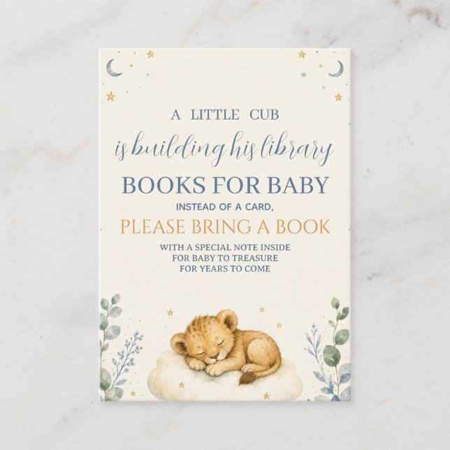 Kleine Cub-Bücher für Baby Begleitkarte (Vorderseite)