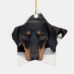 Kleine Dackel Keramikornament
