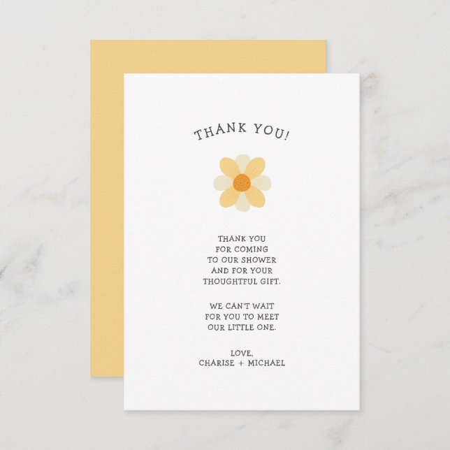 Kleine Daisy-Babydusche danke (Vorne/Hinten)