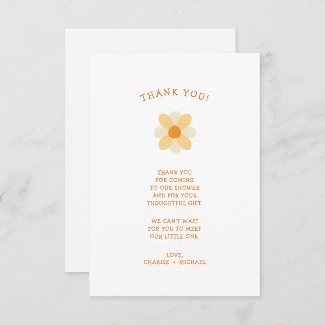 Kleine Daisy-Babydusche danke (Vorne/Hinten)