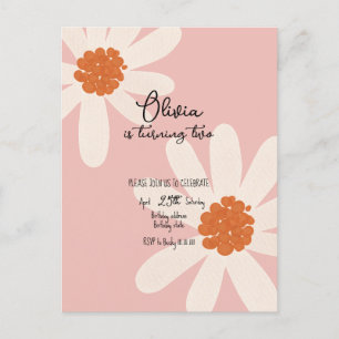 Kleine Daisy Theme Girl Geburtstagseinladung Postkarte