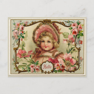Kleine Dame Vintage-Reproduktions-Postkarte Postkarte