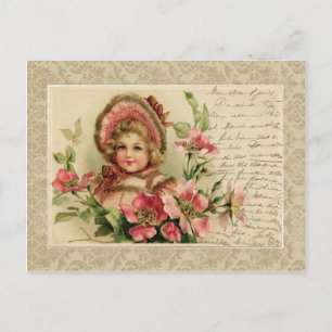 Kleine Dame Vintage-Reproduktions-Postkarte Postkarte