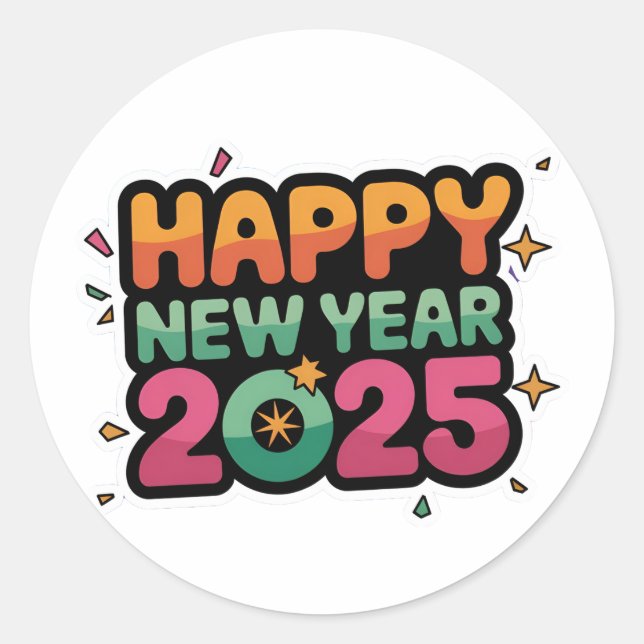 Kleine Details, große Auswirkungen 2025 Neue Jahre Runder Aufkleber (Vorderseite)