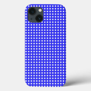 Kleine Diamantquadrate Muster Kobaltblau Weiß Case-Mate iPhone Hülle
