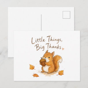 Kleine Dinge, großer Dank Wasserfarben Eichhörnche Postkarte