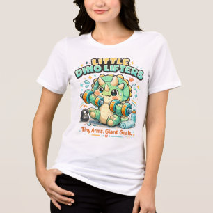 Kleine Dino-Hanteln 8KG Kleine Arme, große Ziele Tri-Blend Shirt