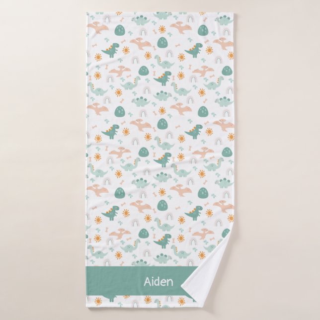 Kleine Dino Persönliche Kinder Badehandtuch (Badehandtuch)