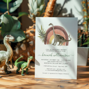 Kleine Dinosaurier-Baby-Party Einladung