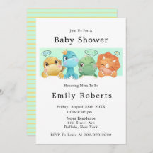 Kleine Dinosaurier Kinderdusche Einladungen