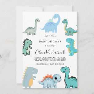 Kleine Dinosaurier Süße Babyparty Einladung