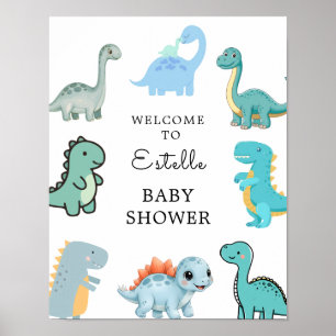 Kleine Dinosaurier Süße Babyparty Poster