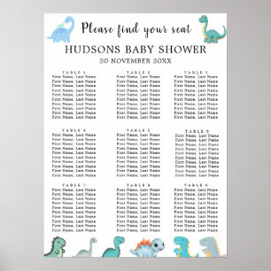 Kleine Dinosaurier Süße Babyparty Sitzordnung Poster