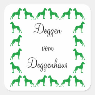 Kleine Doggenaufkleber Quadratischer Aufkleber