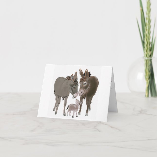 Kleine Donkey Weihnachten und Neues Jahr Card (Vorderseite)