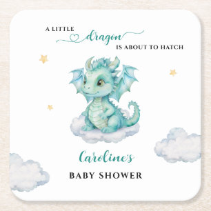 Kleine Drachen-Baby-Party Rechteckiger Pappuntersetzer
