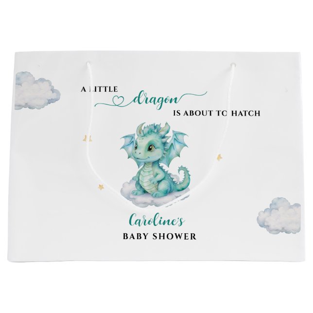Kleine Dragon Baby Dusche Große Geschenktüte (Vorderseite)