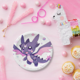 Kleine Dragon Baby Dusche Pappteller