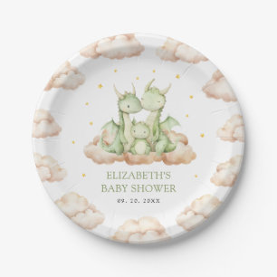 Kleine Dragon Baby Dusche Pappteller