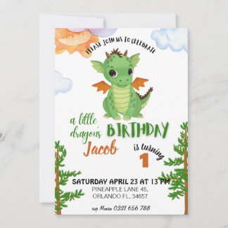 kleine Dragon Birthday Einladung, Kind einladen Einladung