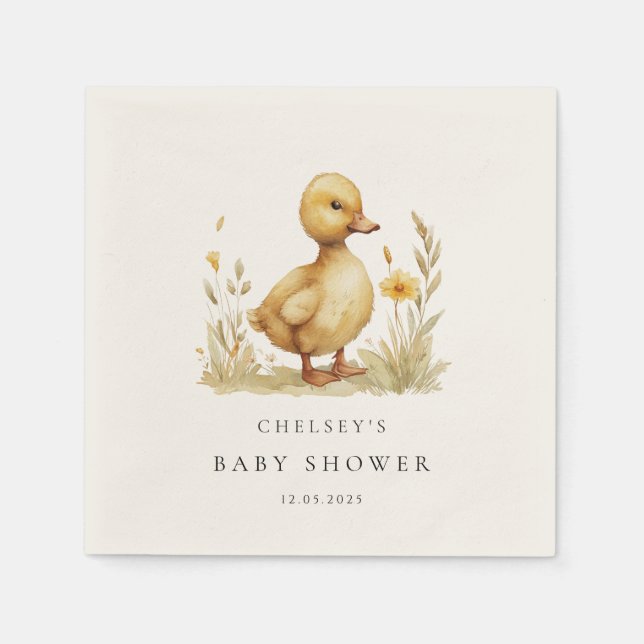 Kleine Duckling Babydusche Serviette (Vorderseite)