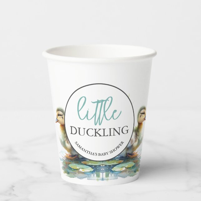 Kleine Duckling Paper Cups Junge Dusche Pappbecher (Vorderseite)