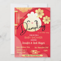Kleine duftende Red & Gold Baby Dusche Einladung