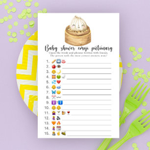 Kleine Dumpling Babydusche Emoji Pictionary game