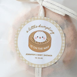 Kleine Dumpling Babydusche Pflegeaufkleber Runder Aufkleber