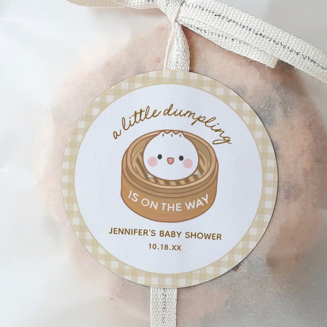 Kleine Dumpling Babydusche Pflegeaufkleber Runder Aufkleber (Von Creator hochgeladen)