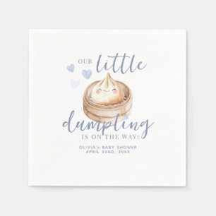 Kleine Dumpling Blue Watercolor Babydusche Serviette