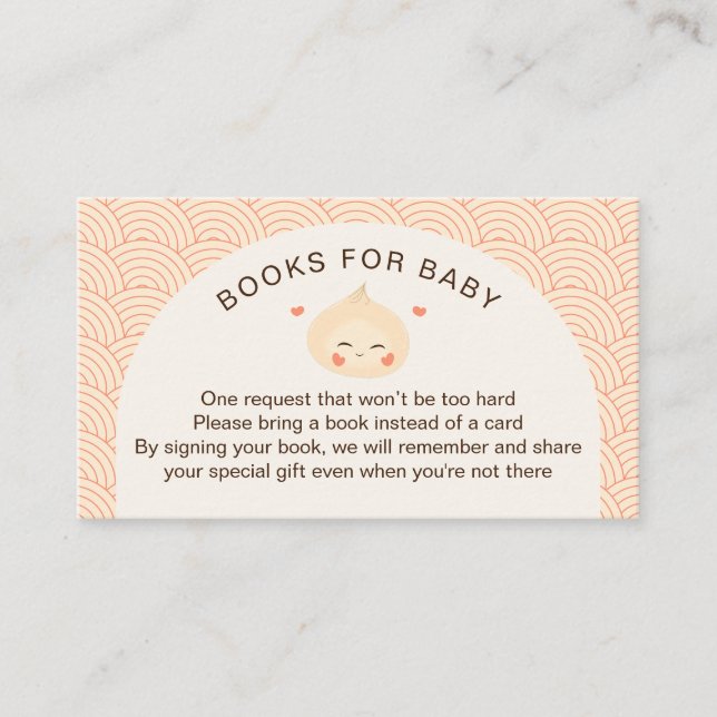 Kleine Dumpling Dim Sum Baby Dusche Begleitkarte (Vorderseite)