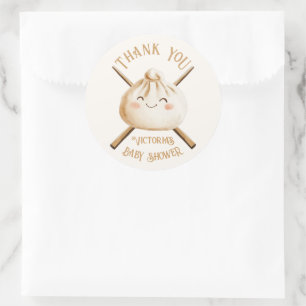 Kleine Dumpling Dim Sum Gender Neutral Baby Dusche Runder Aufkleber