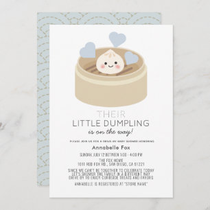 Kleine Dumpling Drive-by Boy Baby Dusche Einladung