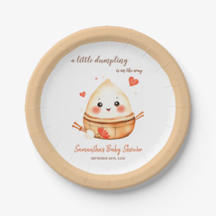 Kleine Dumpling Niedliche Wasserfarben Babydusche Pappteller